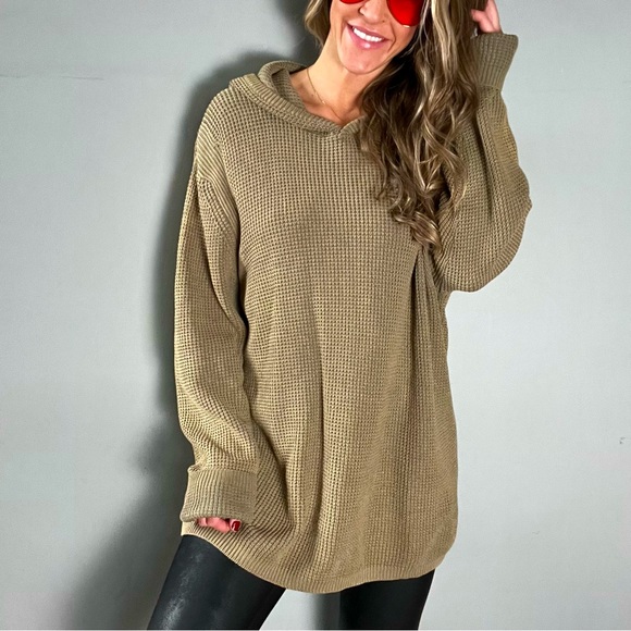 INC International Concepts Sweaters - INC International Concepts Taupe Knit Hoodie